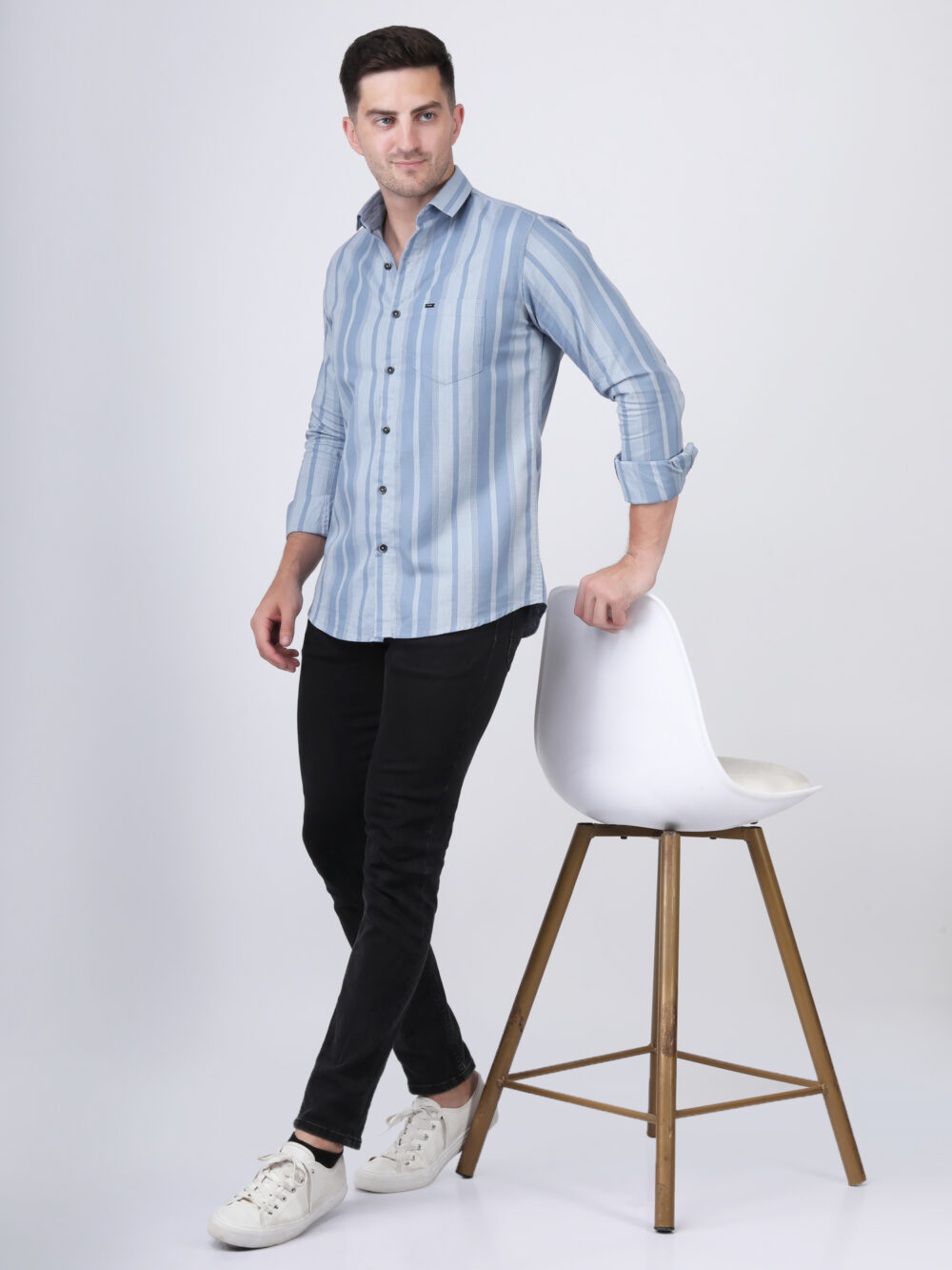 casual striped shirt for men