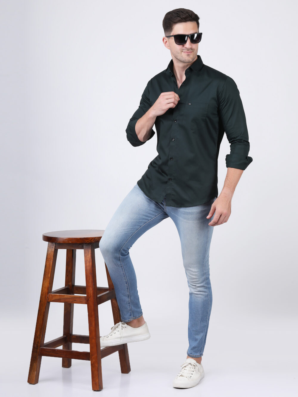 Dark Green Cotton Shirt